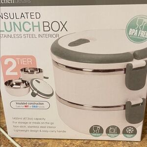 Insulated Stainless Steel Lunch Box - Gray -